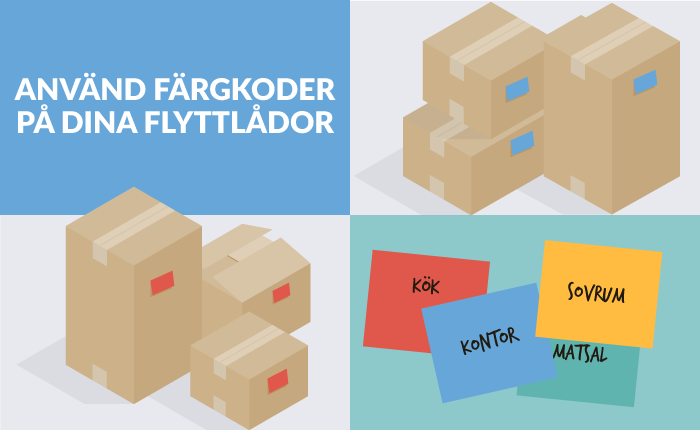 Färgkoda flyttlådorna
