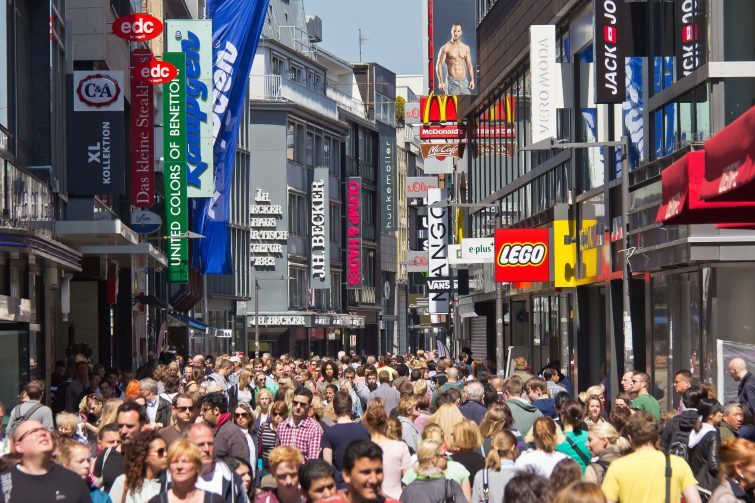 Kölns gångtrafikantzon - som man kan gå i om man flyttar till Köln